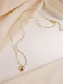 thumb Brass Cubic Zirconia Heart Minimalist Necklace 1