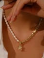 thumb Brass Freshwater Pearl Geometric Hip Hop Necklace 2