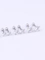 thumb Stainless steel Cubic Zirconia Round Hip Hop Stud Earring 1