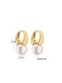 thumb Brass Imitation Pearl Geometric Dainty Stud Earring 2
