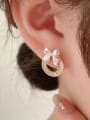 thumb Brass Cubic Zirconia Bowknot Minimalist Stud Earring 1