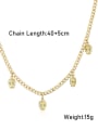thumb Brass Cubic Zirconia Skull Vintage Hollow Chain Necklace 3