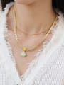 thumb Brass Natural Stone Trend Irregular  Earring and Necklace Set 2