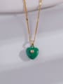 thumb Brass Enamel Heart Minimalist Necklace 1