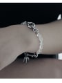 thumb Brass   Hip Hop  Transparent natural stone Chain stitching bracelet 1