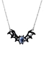 thumb Brass Cubic Zirconia Black Enamel Insect Hip Hop Necklace 2