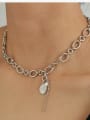 thumb Brass Hollow Geometric Chain Vintage Necklace 0