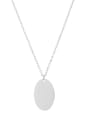 thumb Titanium Steel Oval Minimalist Can be engraved Necklace 4