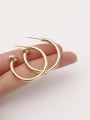thumb Brass Smooth Round Vintage Hoop Trend Korean Fashion Earring 2