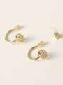 thumb Brass Cubic Zirconia Geometric Vintage Hook Trend Korean Fashion Earring 3