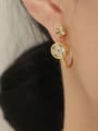 thumb Brass Cubic Zirconia Geometric Minimalist Hook Earring 1