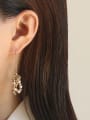 thumb Brass Imitation Pearl Geometric Vintage Drop Earring 3