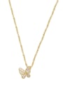 thumb Brass  Cubic Zirconia Butterfly Dainty Pendant Trend Korean Fashion Necklace 3