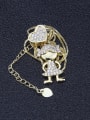thumb Brass Cubic Zirconia  Cute Girl Pendant Necklace 2