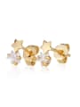 thumb Brass Cubic Zirconia Star Minimalist Stud Earring 0