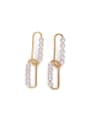 thumb Brass Imitation Pearl Geometric Minimalist Huggie Earring 0