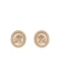 thumb Brass Imitation Pearl Geometric Minimalist Stud Earring 0