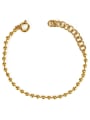 thumb Brass Freshwater Pearl Round Bead Vintage Strand Bracelet 3