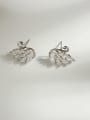 thumb Copper Cubic Zirconia Swan Cute Stud Trend Korean Fashion Earring 0