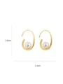 thumb Brass Imitation Pearl Geometric Minimalist Hook Earring 2