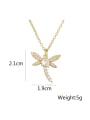 thumb Brass Cubic Zirconia Dragonfly Hip Hop Necklace 2