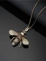 thumb Brass Cubic Zirconia Bee Vintage Necklace 2