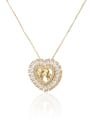 thumb Brass Cubic Zirconia Heart Necklace 0