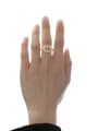 thumb Brass Imitation Pearl Geometric Minimalist Band Ring 2