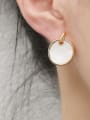 thumb Brass Shell Geometric Minimalist Drop Earring 1
