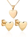 thumb Brass  Heart Earring and Necklace Set 0