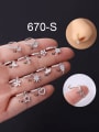 thumb Brass Cubic Zirconia Star Hip Hop Nose Rings 1
