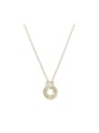 thumb Brass Cubic Zirconia Round Dainty Necklace 0