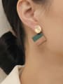 thumb Brass Wood Geometric Minimalist Earring 1