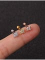 thumb Brass Cubic Zirconia White Star Minimalist Stud Earring 4