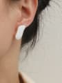 thumb Brass Enamel Irregular Minimalist Stud Earring 2