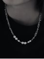 thumb Brass Imitation Pearl Geometric Vintage Beaded Necklace 1