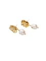 thumb Brass Imitation Pearl Irregular Hip Hop Drop Earring 0