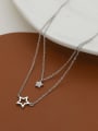 thumb Brass Geometric Minimalist Multi Strand Necklace 1