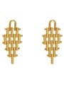 thumb Brass Geometric Vintage U-shaped buckle Stud Earring 0