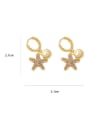 thumb Brass Cubic Zirconia Sea  Star Minimalist Huggie Earring 2