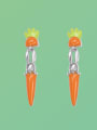 thumb Brass Enamel Irregular Carrot  Minimalist Drop Earring 0