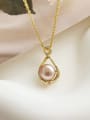 thumb Brass Freshwater Pearl Geometric Dainty Necklace 0