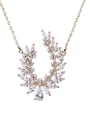 thumb Brass Cubic Zirconia Oval Vintage Necklace 3