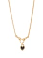thumb Brass Enamel Heart Vintage Beaded Necklace 3