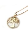 thumb Brass Cubic Zirconia Tree Dainty Initials Necklace 2