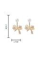 thumb Brass Cubic Zirconia Bowknot Minimalist Stud Earring 2