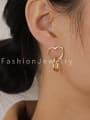 thumb Brass Hollow Heart Minimalist Drop Trend Korean Fashion Earring 1