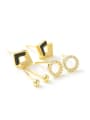 thumb Brass Cubic Zirconia Geometric Minimalist Stud Earring Set 0