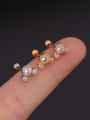 thumb Brass With Cubic Zirconia White Star Minimalist Stud Earring 2
