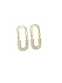 thumb Brass Cubic Zirconia Geometric Minimalist Clip Earring 2